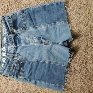 Two toned denim shorts